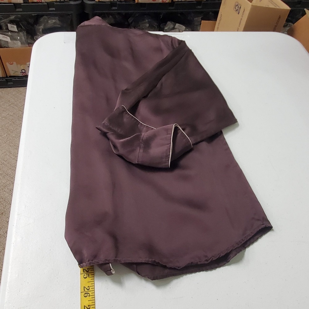 Julianna Rae Womens Top and Bottom Silk Pajama Set Size XXL Purple Quite Luxury - Picture 8 of 16